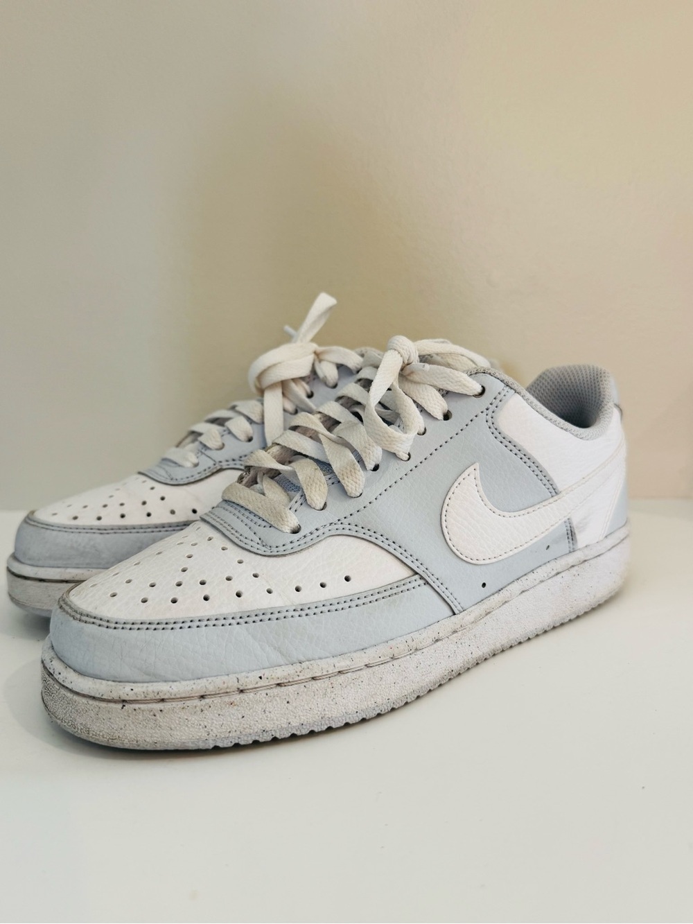 Nike Women's Court Vision Low Sneaker
 Low Top Sneakers in White and Light Blue